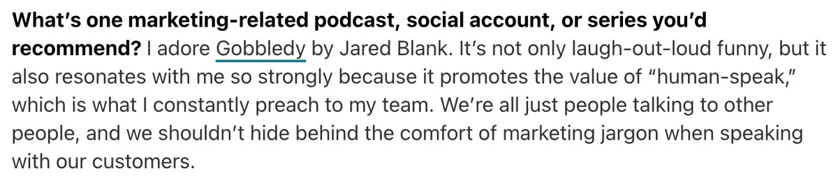 Aw, thanks <a href="/MarketingBrew/">Marketing Brew ☕️</a> for publishing <a href="/Calendly/">Calendly</a> CMO's recommendation of my own Gobbledy newsletter in your newsletter.