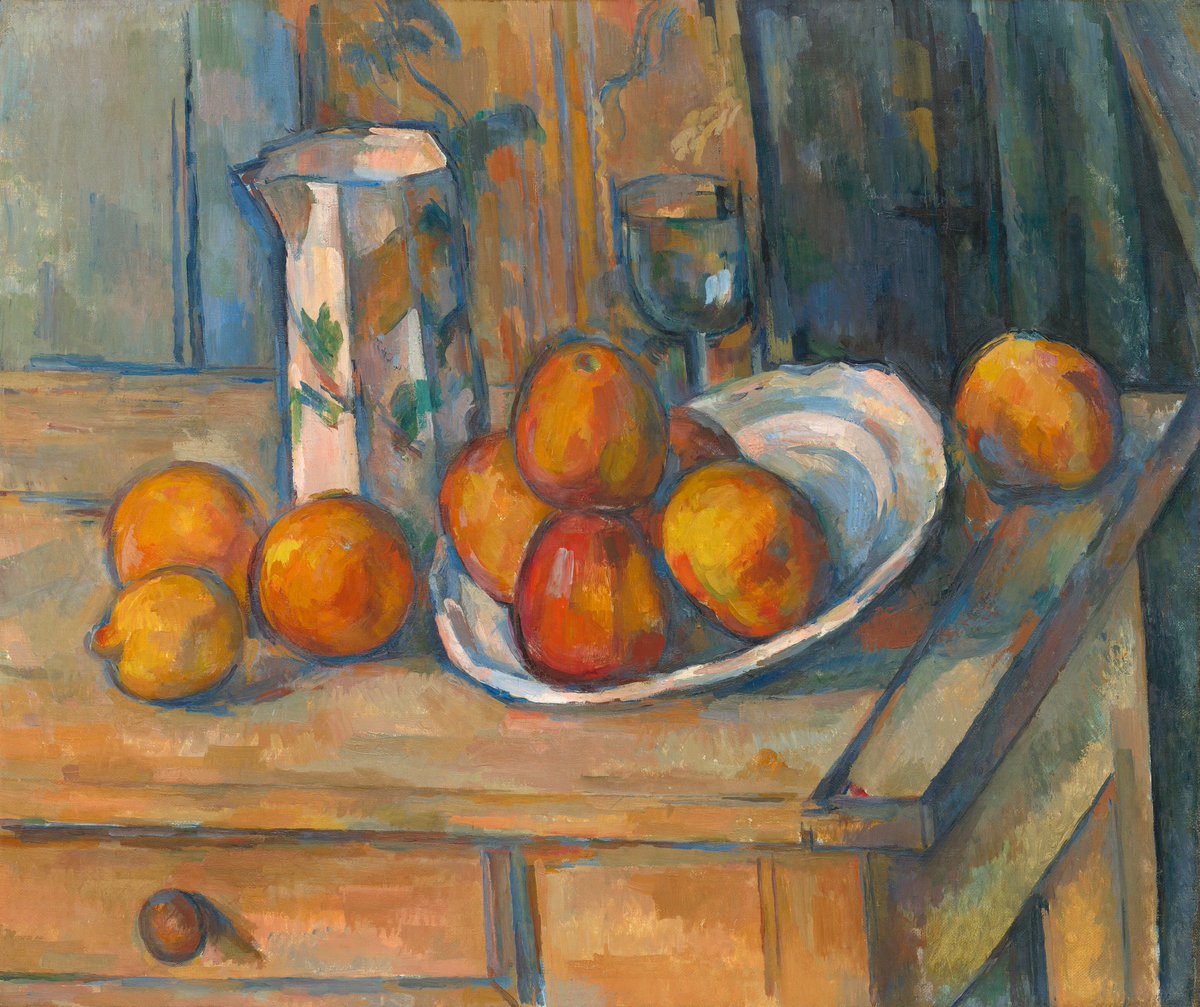 Paul Cézanne (French, 1839 - 1906)
Still Life with Milk Jug and Fruit
c. 1900
oil on canvas, 45.8 x 54.9 cm
National Gallery of Art
#Postimpressionism #Masterpiece #Painting #Artist #ArtHistory #Artwork #Museum #Art #Kunst #Arte #BeauxArts #FineArt #StillLife #Cezanne #FrenchArt