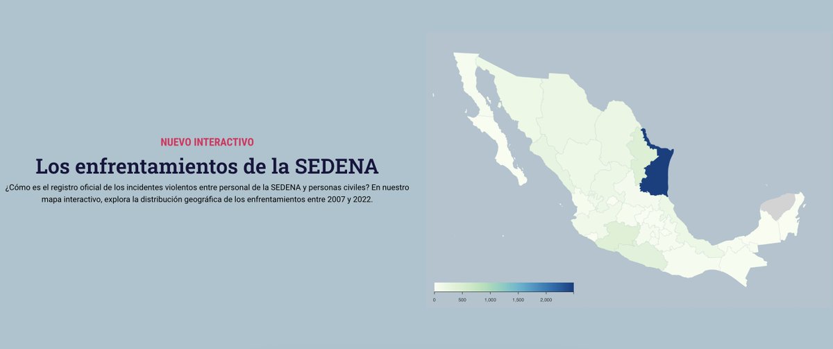 PSC_IBERO's tweet image. 🗺️ Este mapa interactivo revela la impactante realidad de la &apos;guerra contra el narcotráfico&apos; en México. Basado en datos del ejército mexicano, ofrece un recuento gráfico de los enfrentamientos entre 2007 y 2022. #NarcotráficoMX #MapaInteractivo bit.ly/Interactivo-S
