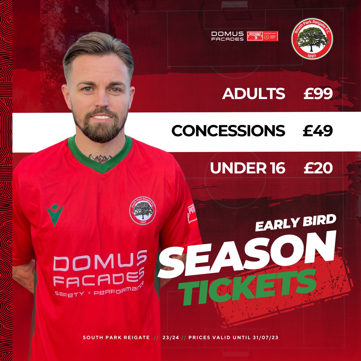 𝟮𝟯/𝟮𝟰 𝗦𝗘𝗔𝗦𝗢𝗡 𝗧𝗜𝗖𝗞𝗘𝗧𝗦 | 🎟️

Early 🐦‍⬛ season tickets now on sale! 

Become a ⚡️and enjoy local football in Reigate. 

*Season tickets valid for home league games only. 

To claim your Sparks season ticket please DM us or 📧 info@southparkfootballclub.co.uk

❤️💚