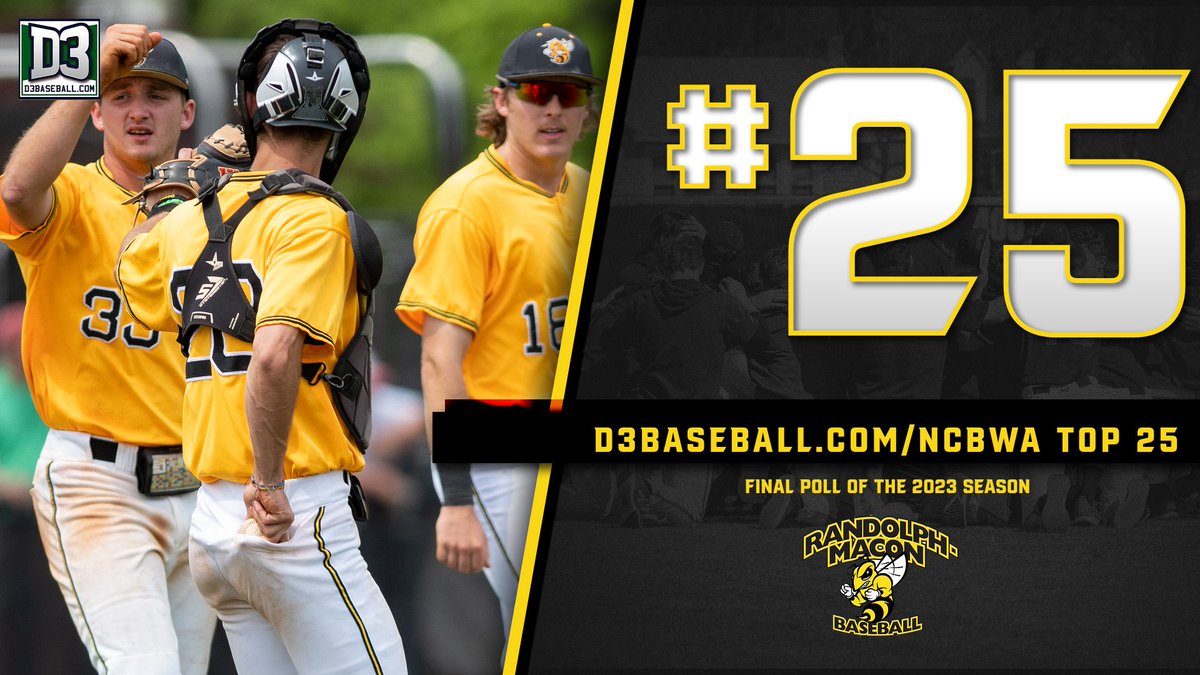 RMCathletics's tweet photo. In final @d3baseball @NCBWA Top 25, @RMCJackets check in at No. 25. https://t.co/cW5usCj3dM https://t.co/cb0Ptue6BZ