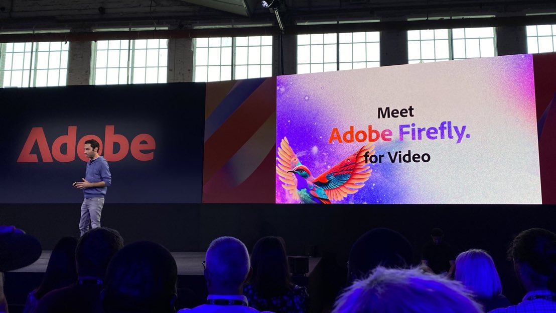 LinusEkenstam's tweet photo. The one and only @juliewdesign_ is reporting live and it looks like we are getting Adobe Firefly for Video 🤯🔥

We kinda knew this was coming, but this fast? Hold my drink 😳 https://t.co/O7zd7cnPGv