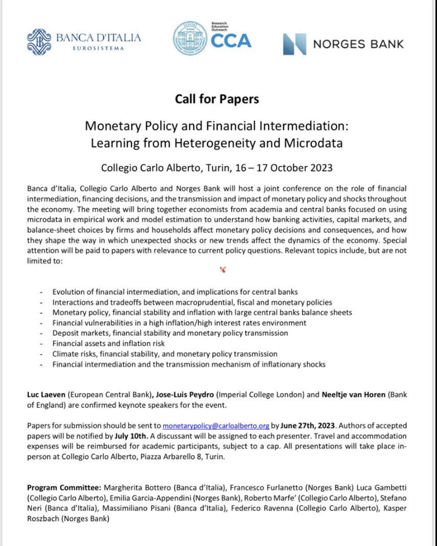 Working with microdata? Send us your best papers! Conference in Torino on Oct 16-17. Submission deadline: June 27