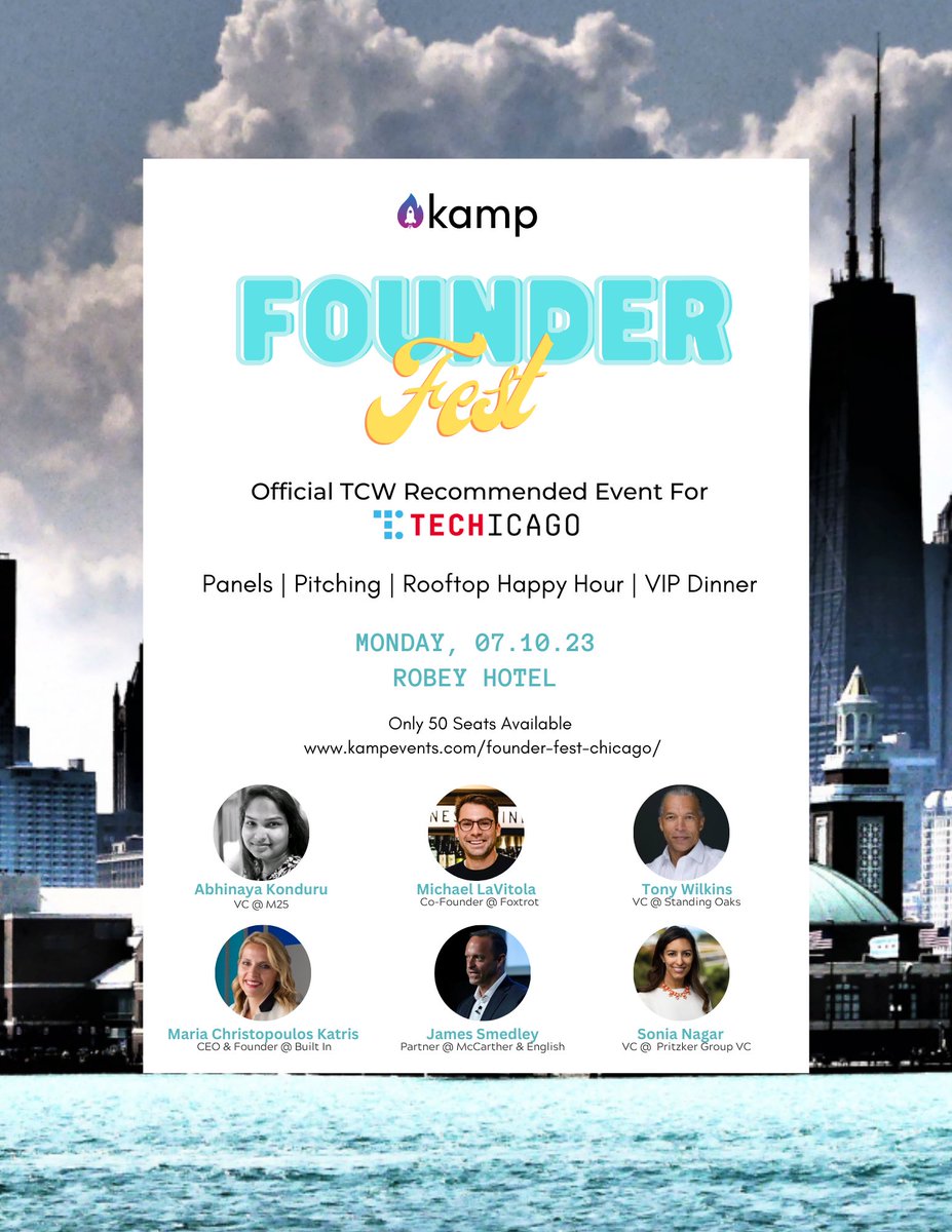 AND THEY SAY CHI CITY…

y’all ready to start <a href="/GoTechChicago/">TechChicago</a> with a bang by <a href="/kampevents/">kamp 🔥🚀</a>? 💣💥 

Panels, pitching, rooftop vibes with epic views of summer time chi 

Speakers: <a href="/itsabhinaya/">Abhinaya</a> <a href="/TheIconicJMS/">James Smedley</a> <a href="/ssahney/">Sonia Sahney Nagar</a> <a href="/foxtrotmarket/">Foxtrot</a> <a href="/mariakatris/">Maria Christopoulos Katris</a> <a href="/P33Chicago/">P33 Chicago</a> + more coming soon 

🎟️
