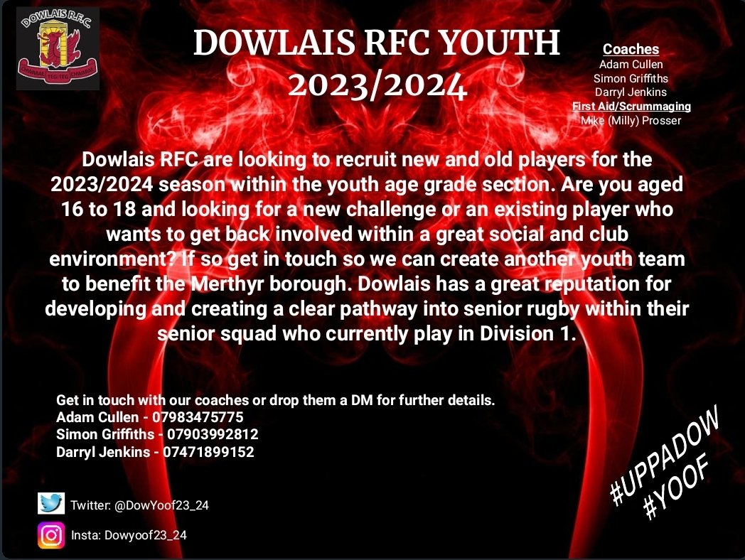 Dowlais Yoof 23/24 tweet media
