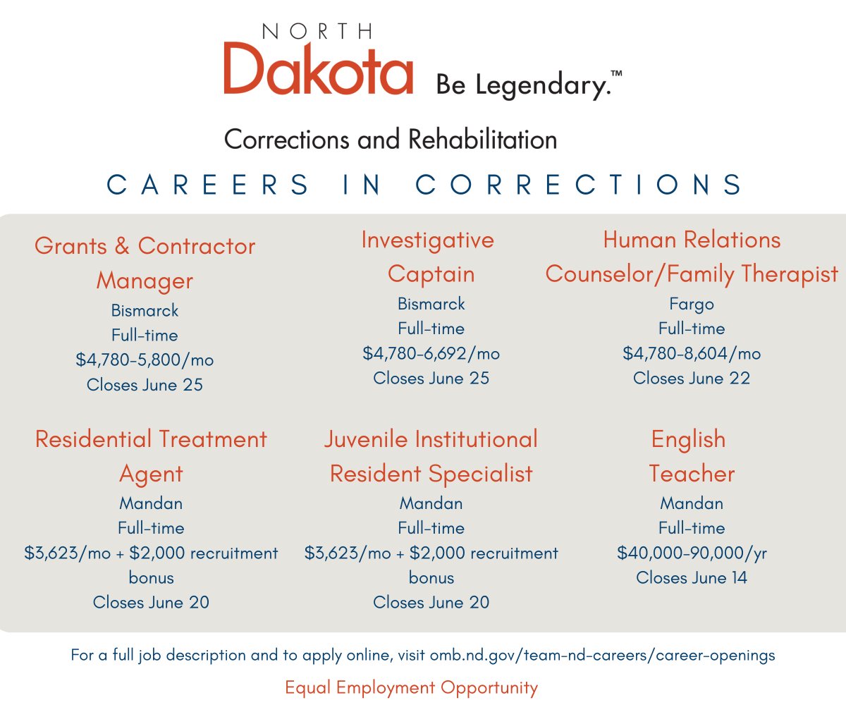 Go to omb.nd.gov/team-nd-career… to see all the career opportunities we have!
