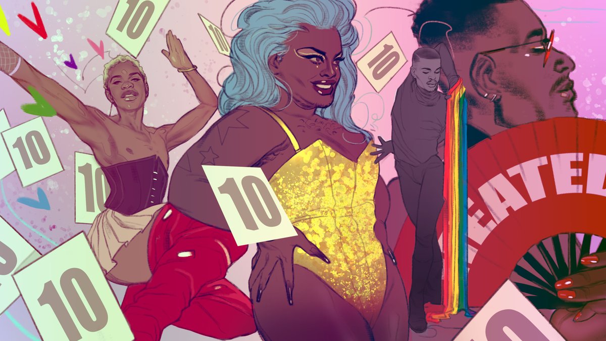 In celebration of Pride, we are featuring LGBTQIA+ creators. Today, we highlight @JSwayArt, who shared 'The inspiration behind this piece is seeing the pride and beauty of Ballroom culture and Drag culture in Black Queer spaces, which celebrates our artistry and power.'