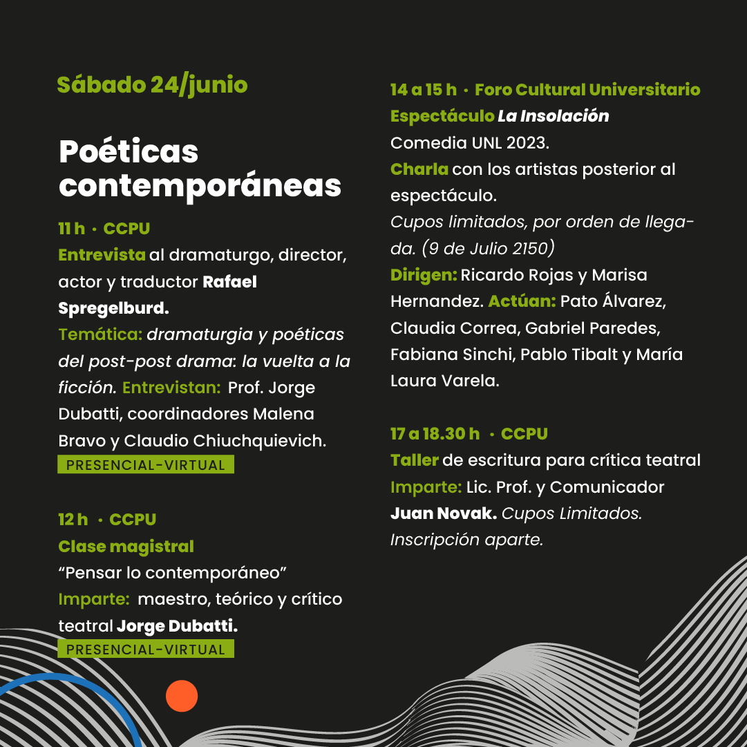 ✴8𝙫𝙖 𝙏𝙚𝙢𝙥𝙤𝙧𝙖𝙙𝙖 𝙙𝙚 𝙡𝙖 𝙀𝙨𝙘𝙪𝙚𝙡𝙖 𝙙𝙚 𝙀𝙨𝙥𝙚𝙘𝙩𝙖𝙙𝙤𝙧𝙚𝙨 𝙚𝙣 𝙎𝙖𝙣𝙩𝙖 𝙁𝙚 2023 •Junio •

📆Tercer fecha: Sábado 24/06

“𝗣𝗼é𝘁𝗶𝗰𝗮𝘀 𝗰𝗼𝗻𝘁𝗲𝗺𝗽𝗼𝗿á𝗻𝗲𝗮𝘀”

+Info e inscripción ↓
cencultu.com.ar/noticia/tercer…