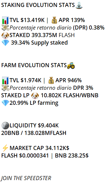 TheFlashToken's tweet photo. 🌱 Don´t miss juicy APRs! Our farming and staking options are on fire! 
⚡️ $FLASH and earn up to 200% APR, or jump into our Flash/BNB farm and enjoy a whopping 900% APR! 
📈#FlashArmy and let's make the most of these incredible opportunities @BabyDogeSwap 🚀

LINKS BELLOW https://t.co/pPA2AuDd4n