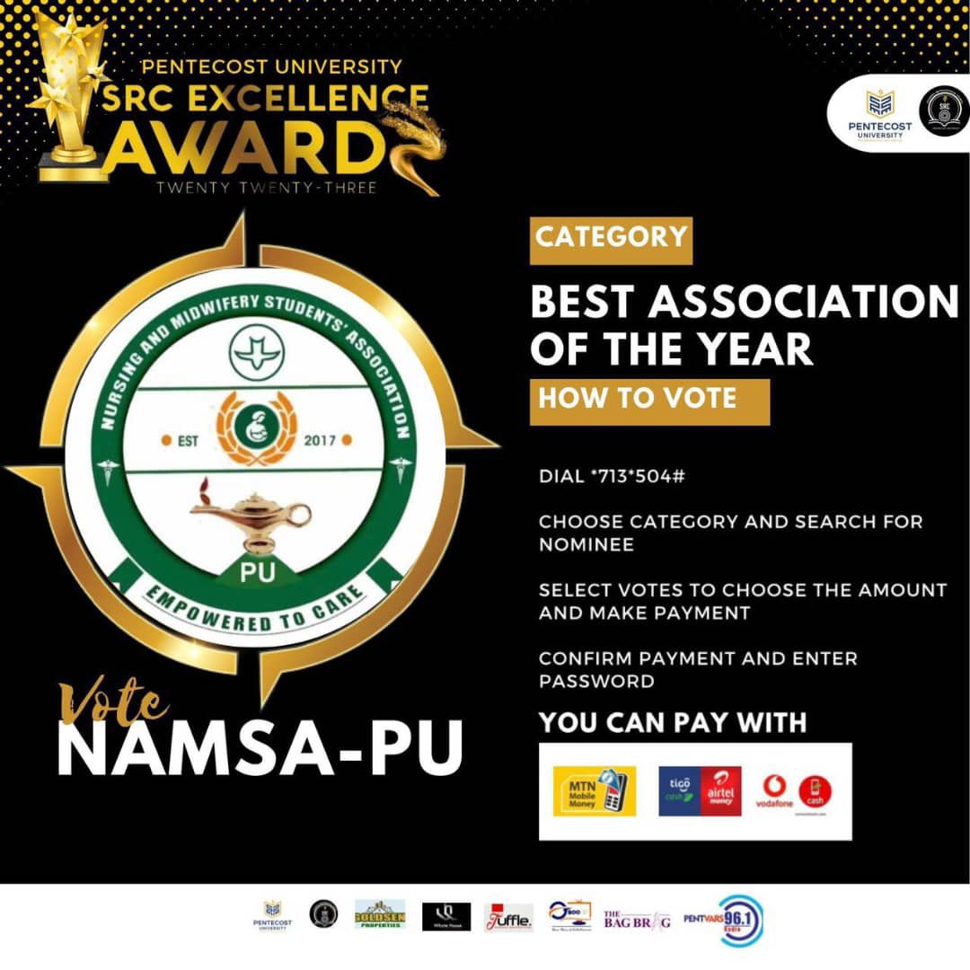 namsa_pu's tweet photo. TO VOTE FOR NAMSA-PU (Nursing and Midwifery Students Association)
1. Dial *713*504#
2. Enter 99(more) till you reach Nō 44
3. You will see:*(ASSOC)* 
4. Enter Nō 44 and select category: ASSOC
5. Select Nō3 on category 44 I.e *NAMSA* 

#NAMSA-PU
#EmpoweredToCare
Let's win together https://t.co/qXIjl8BwyJ