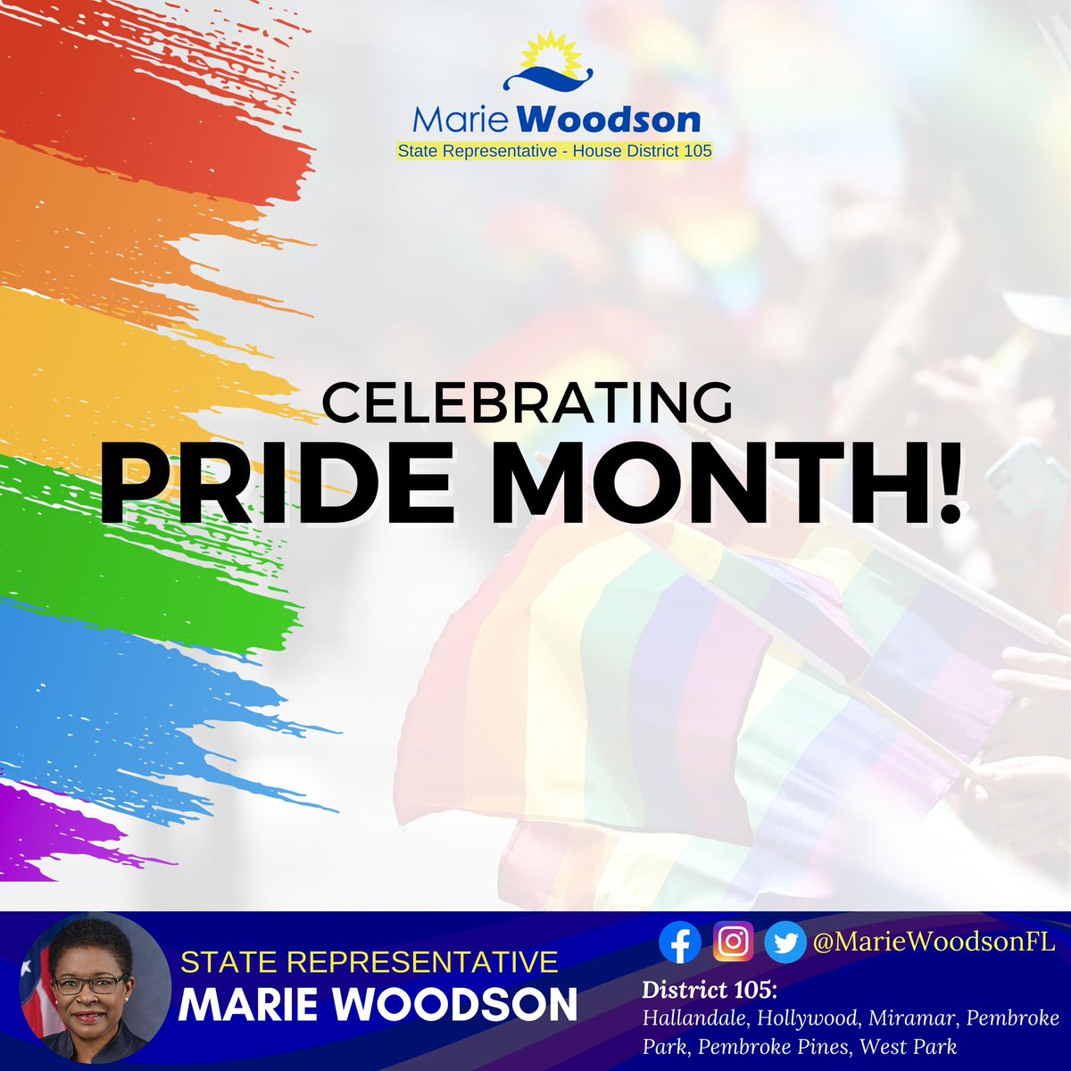 Celebrating #PrideMonth!

Sending all in the LGBTQ+ community a lot of joy, love and peace! We will continue to celebrate Pride Month and support everyone in our state without exception. 

#HD105