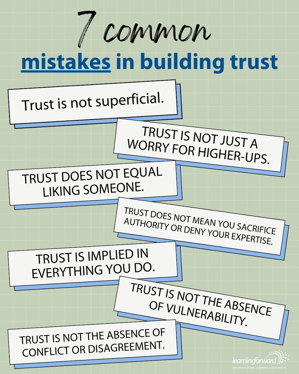 Trust is a necessary component to effective professional learning and must be intentionally nurtured as part of any learning system and culture. 

And trust is not just a worry for higher-ups; it is the responsibility of everyone. 

Learn more: ow.ly/RIOY50Oi5aB #EduTwitter