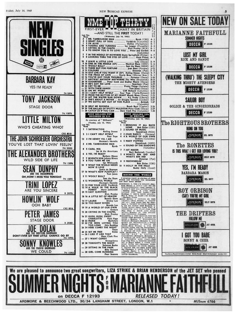 Pop60sMagazines's tweet photo. N M E July 1965.

#Sixties #Pop https://t.co/NFnctNqwlM