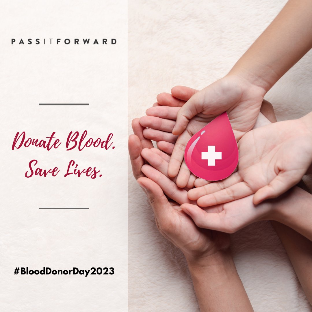 June 14 is World Blood Donor Day! Our Red Cross partners are one of the most trusted organizations for blood donation. Support them by donating now: tinyurl.com/5h7by9ec!

#PassItForward #WorldBloodDonorDay #WBDD2023 #blooddonation #blooddonor #RedCross #charity #givenow
