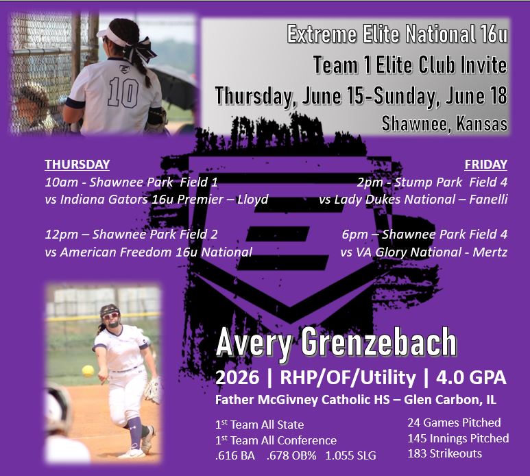 AveryGrenzebach's tweet photo. Kansas City | Team 1 Elite Club Invite | Thursday - Sunday #determinedtodevelop #extremepride #classof26 https://t.co/fzsJ34Yy0k
