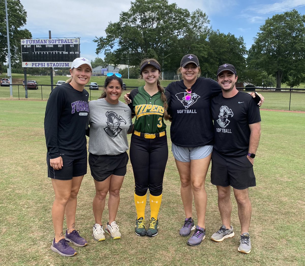 I had a great time today at the <a href="/FurmanSoftball/">Furman Softball</a> Prospect Camp. Thank you coaches for the feedback. It was great to be back at the beautiful campus again. <a href="/StaceyJW26/">Stacey Johnson-Whitfield</a> <a href="/CoachAHayes/">Amanda Hayes Young</a> <a href="/jwint11/">John Winters</a> @Vipers16UGold