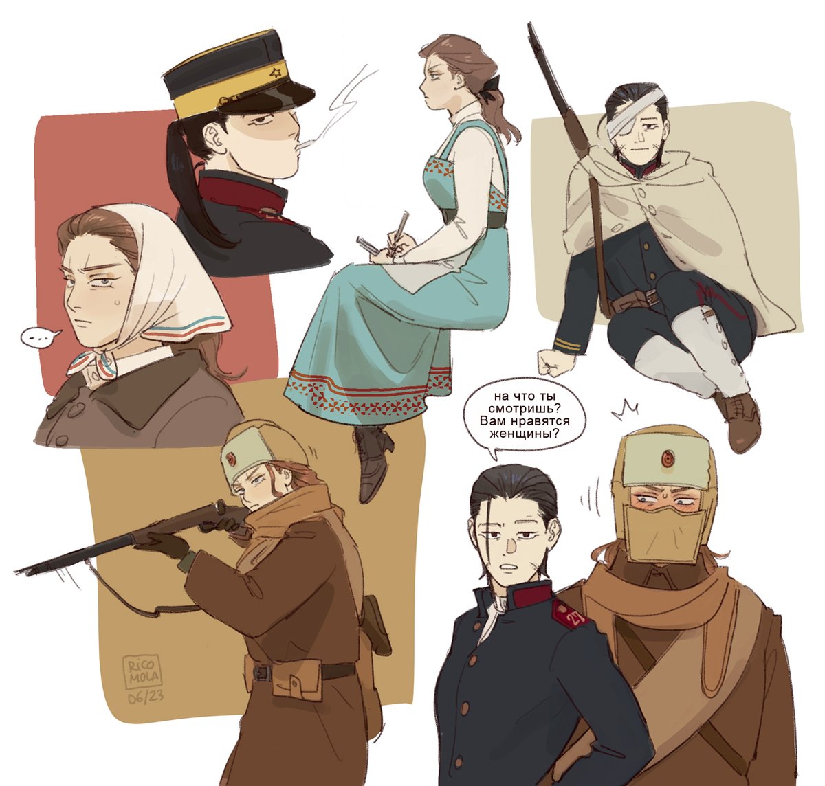 Fem Ogata and fem Vasily 🐈‍⬛🐈
#goldenkamuy