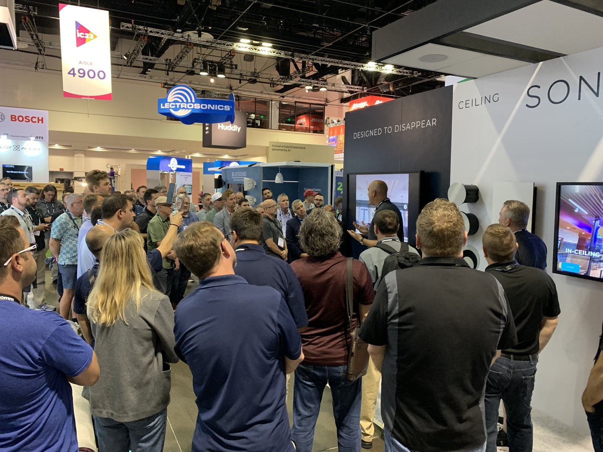 This is the good part, folks. Elated with the massive rep booth tour turnout. Come see a completely new way to talk commercial loudspeakers! Booth 4867. <a href="/SonanceSpeakers/">Sonance</a> #InfoComm23