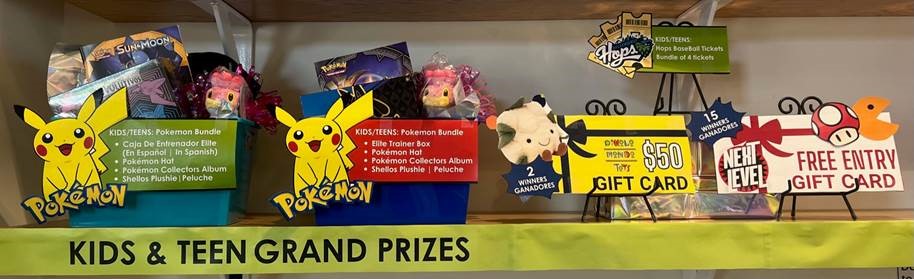 CORLibrary's tweet image. Visit us at the Cornelius Public Library or online  ( corneliluspl.beanstack.com/reader365 ) to sign up for the Summer Reading Challenge for a  chance to win these awesome prizes!!!