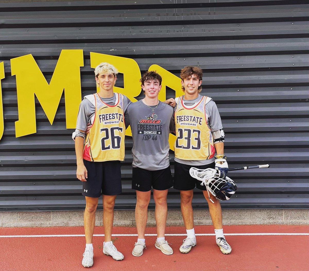 @MSLCAinfo Top 44 games this evening  @UMBCAthletics . From left to right, Noah Gies 24’, Drew Wolven 25’ and Luke Georgelakos 24’. Future is bright! #FalconFamily