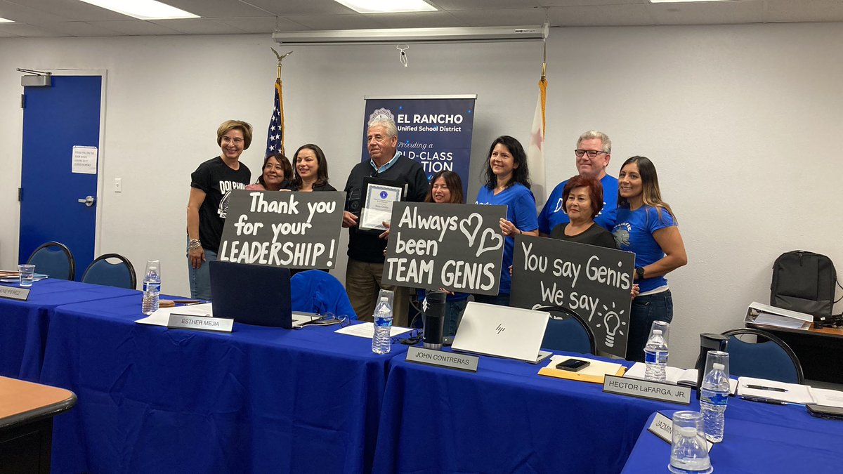 Thank you Mr. Sam Genis for your continued dedication and commitment to El Rancho Unified!