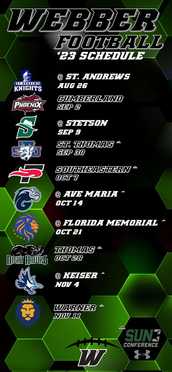 2023 WEBBER FOOTBALL SCHEDULE