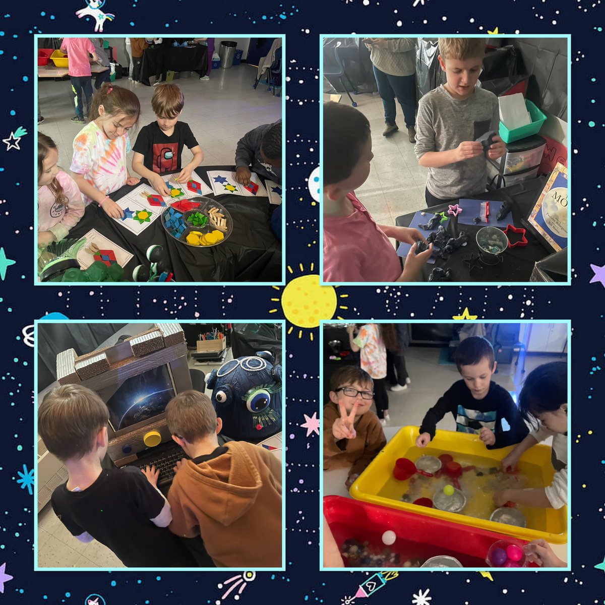 Ms_JSears's tweet photo. These astronauts went to Space Camp today and had a BLAST!!🚀👽 The space themed hands-on stations &amp; decorations - just WOW!🤩 Such a fun &amp; educational afternoon! #CHEblastofftoreading @Phillips2019Ms @ms_harrigan @curtismeeker @GiselleBenoit @BethanyAstro @cowanelementary https://t.co/yKUPuooNQ7