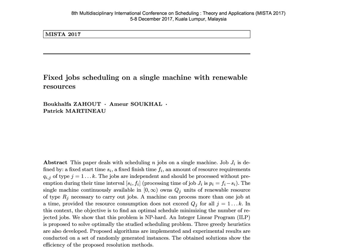 Scheduling_Help's tweet image. "We present a time indexed integer linear programming formulation (#ILP) for solving the scheduling problem." #MISSoundBite PERMANENTLY_REMOVED