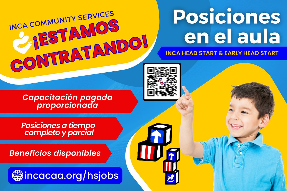 INCAcommaction's tweet photo. @INCA Head Start is hiring! Several classroom positions available in Atoka, Johnston, Marshall, and Murray Counties. APPLY TODAY! https://t.co/rAiiUkNR4v