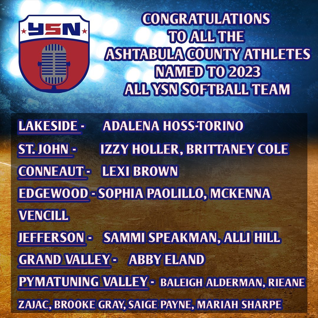 Congratulations to Adalena! Proof that hard work and dedication pays off! Adalena will join the rest of the Ashtabula County athletes on June 28 at Youngstown State University!