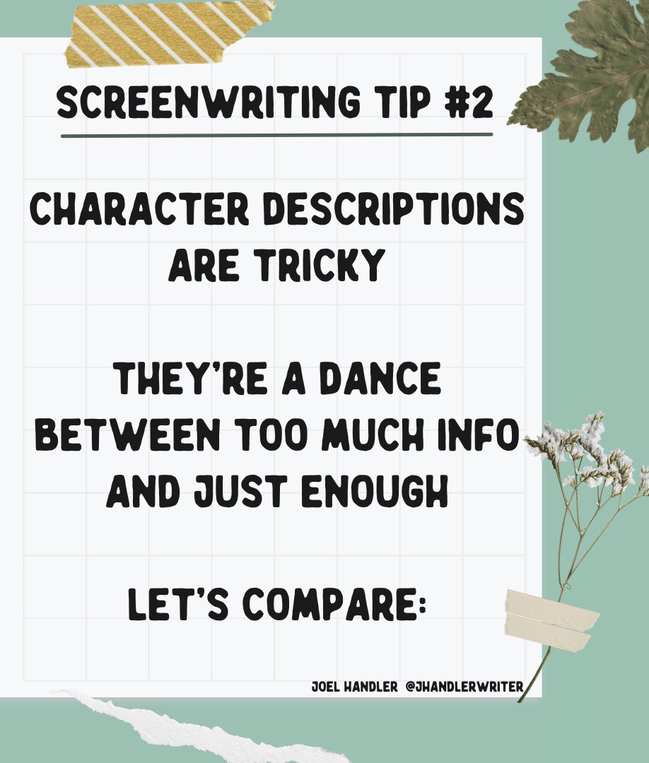 jhandlerwriter's tweet photo. Twitter is a hellscape of unwanted notifications, bots, and pay-to-play. If you’d like to see the rest of this post, follow me on IG @ jhandlerwriter.

I’ll be posting weekly screenwriting tips… weekly! 

#writing 
#screenwriting https://t.co/FW1V0Fmkhj