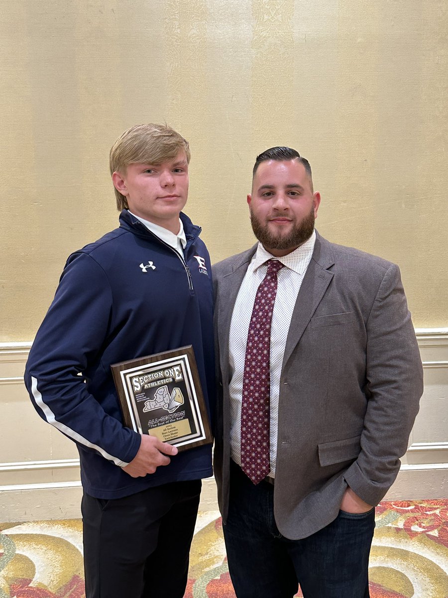 Congratulations to Sr. Captain Owen Blume on receiving All Section! #SectionOneLAX #CultureWins #EagleNation @Eagle___Nation @EastchesterLAX