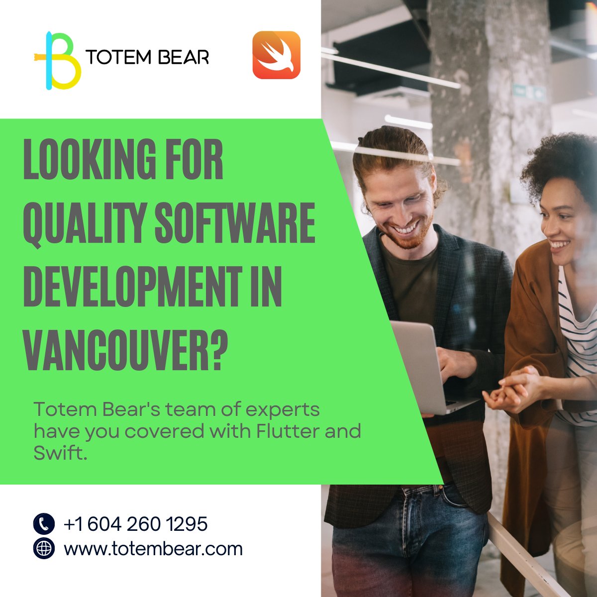 TotemBearCA's tweet image. Totem Bear's Swift experts can create error-free and efficient Apple applications that deliver a seamless user experience. Let us build stunning apps for you.
#SwiftDevelopment #ProgrammingLanguage #AppleApplications #TotemBear #LaunchAcademyHQ #Canada #Vancouver