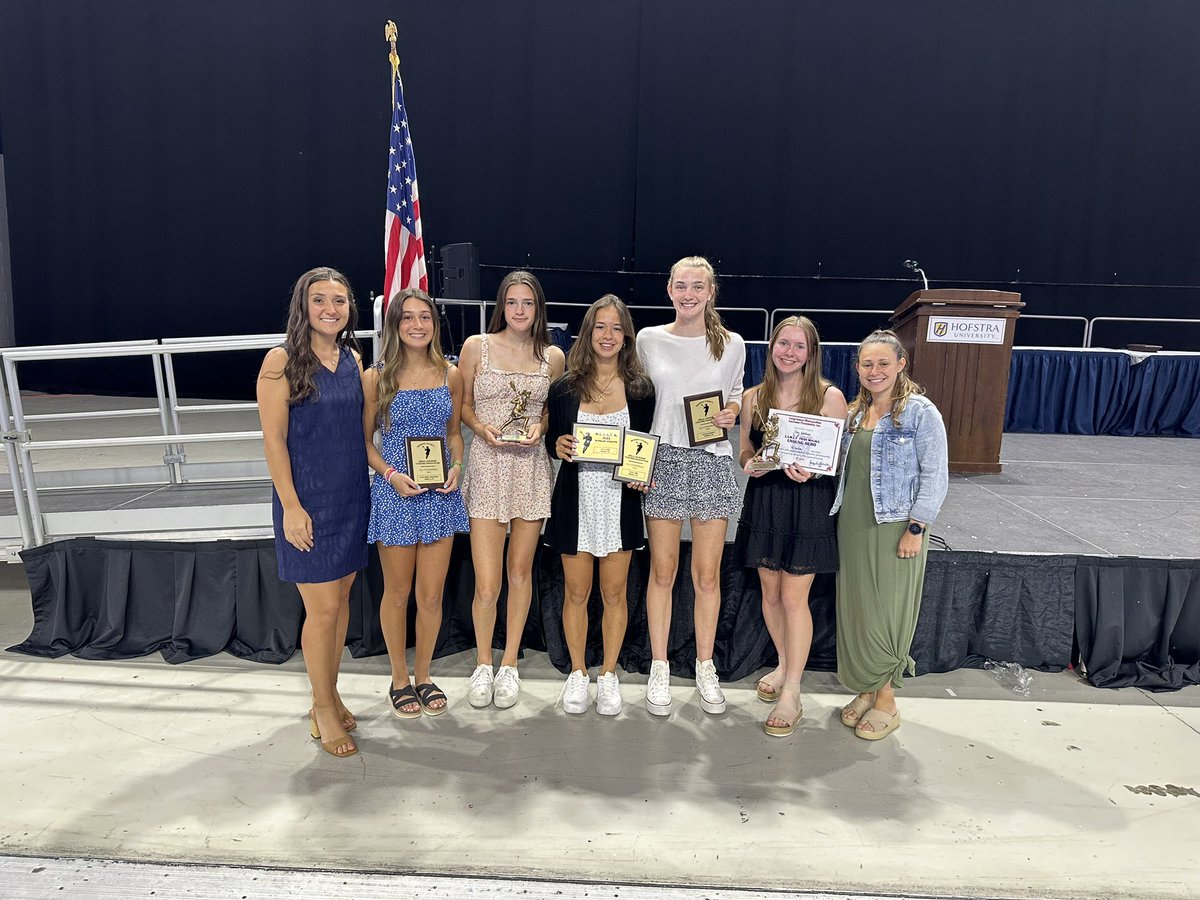 Tonight, 5 of our athletes were honored for their dedication and outstanding play this season. We are so #MineolaProud of these lady Mustangs! ❤️🥍🥳 <a href="/mineolahs/">Mineola High School</a>
