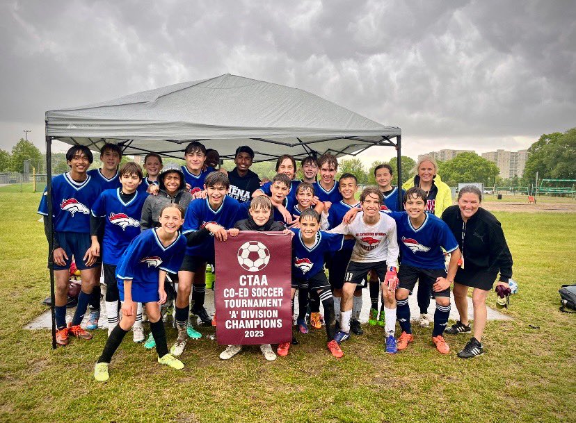 Congratulations to <a href="/SienaLondon/">SienaLondon</a> for winning the A division at today’s <a href="/CTAA_sports/">CTAA</a> coed soccer tournament. Great job!