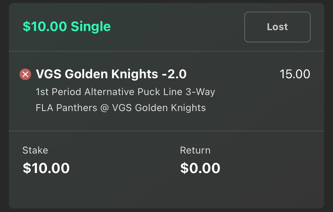 For my betting homies, did I not win this bet?? I’m confused. #NHLTwitter #StanleyCupFinal #FLAvsVGK