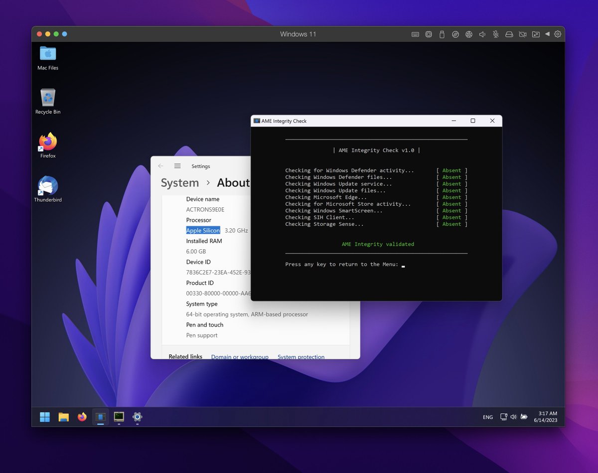 Rudimentary Apple Silicon (Windows 11 ARM) support coming soon for the AME 11 Playbook!