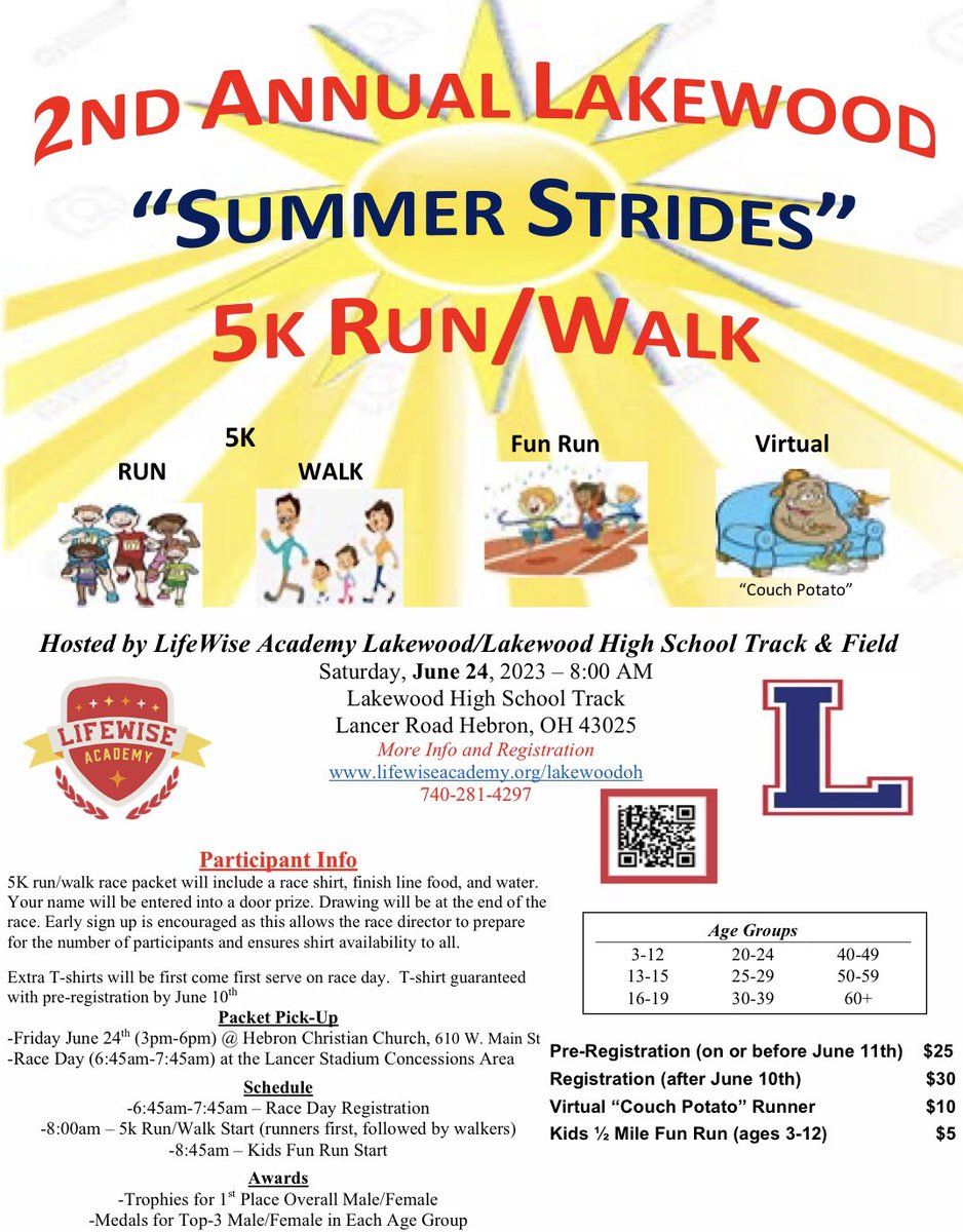 🏅Come out and support LHSTF on June 24th at the Summer Strides 5k Run/Walk!  🏃🏼‍♀️🏃‍♂️The event starts/finishes in Lancer Stadium. Race goes off at 8am. Please share with friends, family, and others that may want to take part. Registration: form.jotform.com/220916720627152