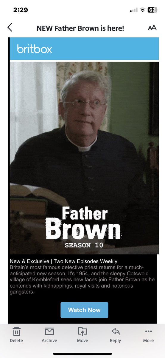 Watching #FatherBrown new season on ⁦@BritBox_US⁩ and it’s so good to be back in #Kembleford 🌂 🚲