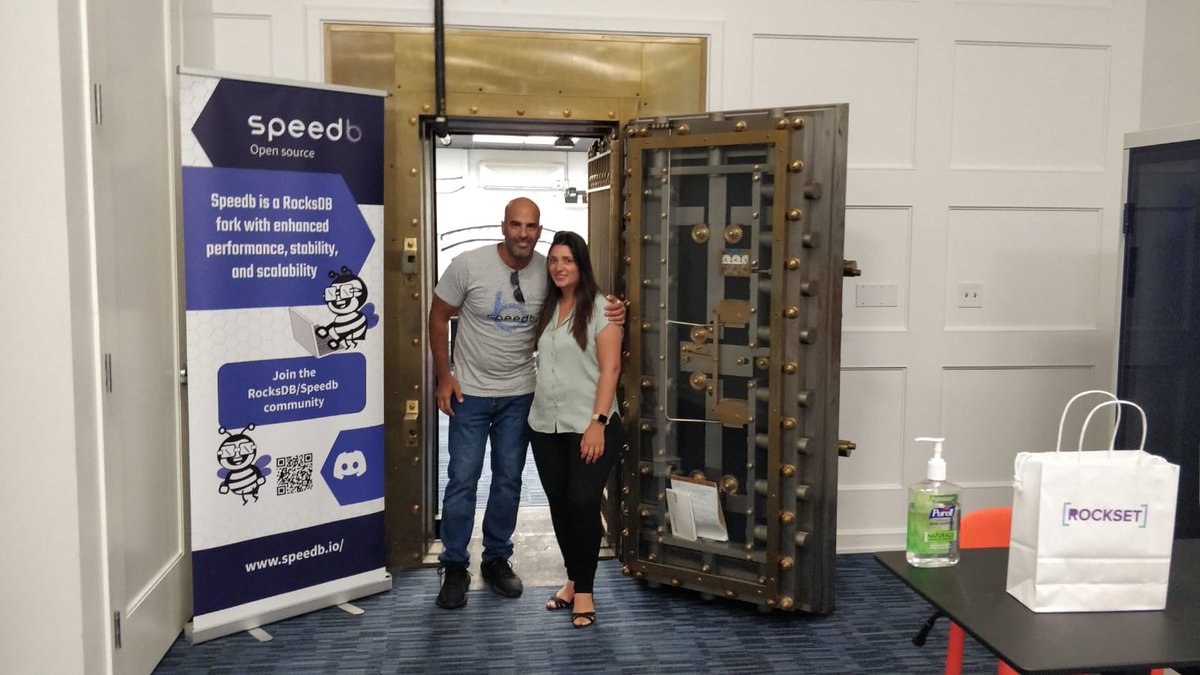 BosmatTuvel's tweet photo. A pleasure to attend  #RocksDB meetup at #Rockset HQ and present some of  #Speedb innovations! @speedb https://t.co/a3ZxYm6jlQ
