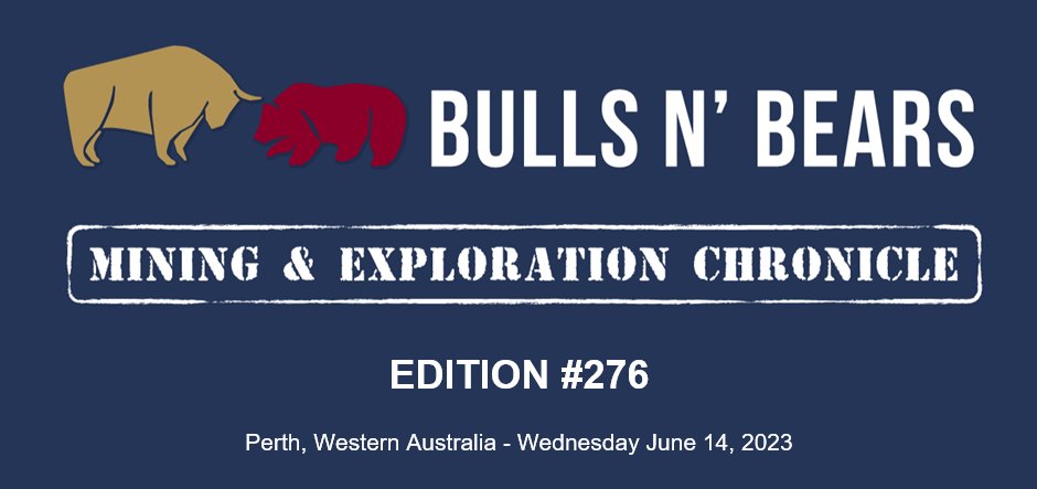 Bulls N' Bears Chronicle 276 has been unearthed!

Read it here: bit.ly/43ZY0fp

Subscribe to get it emailed directly to your inbox. bullsnbears.com.au/subscribe-here

#MiningNews #ASX #TSX #BullsNBearsWA #TheWestAustralian #BullsNBearsChronicle