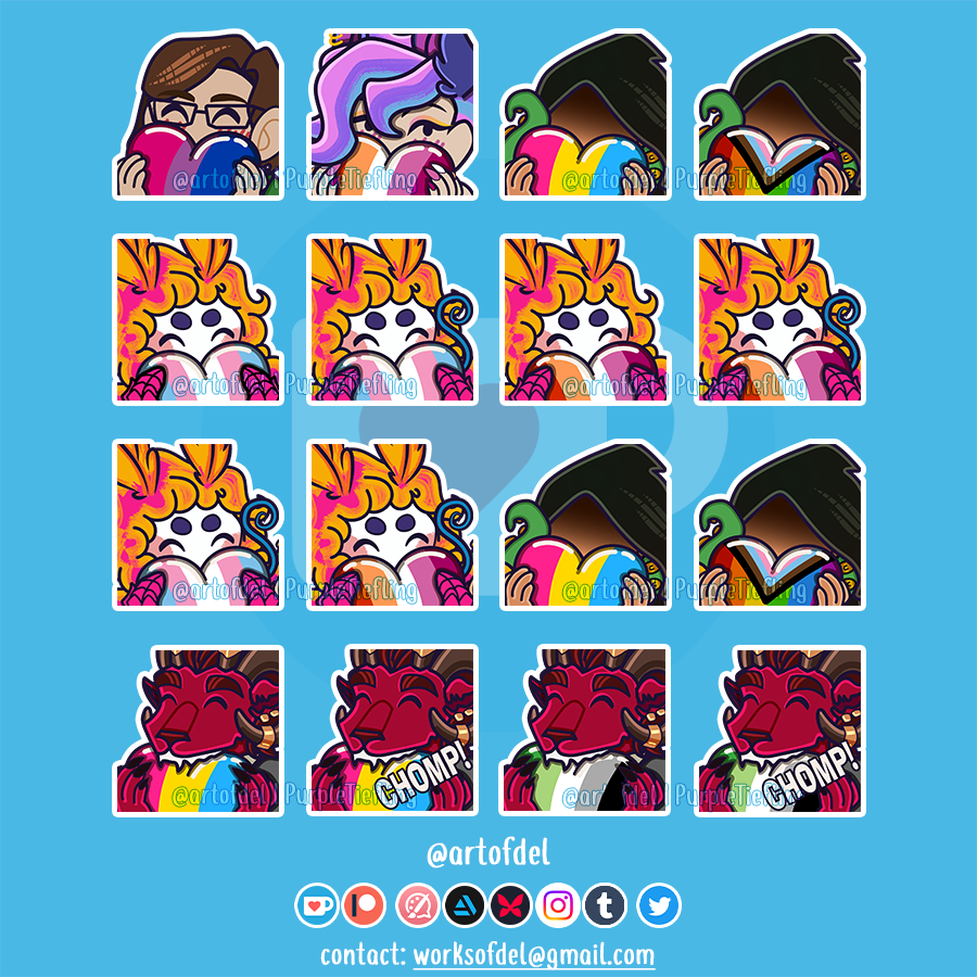 artofdel's tweet photo. First batch of the #PrideCommissions are done! https://t.co/6eYBw9UVlG