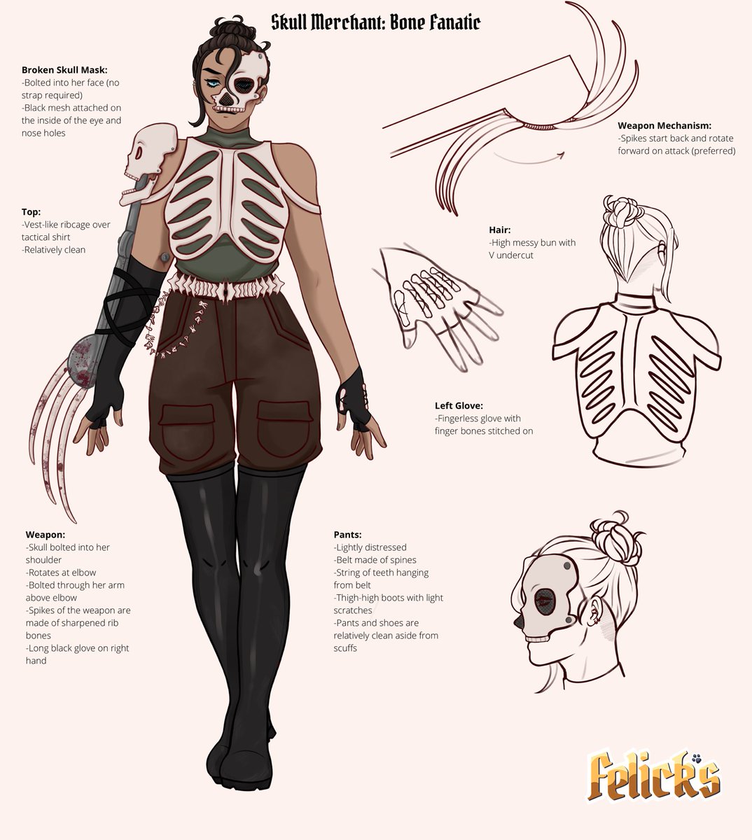 Felicks_art's tweet photo. My entries for the dbd cosmetic contest! #DeadbyDaylight #skullmerchant #elodierakoto https://t.co/HpA6X1fTxr