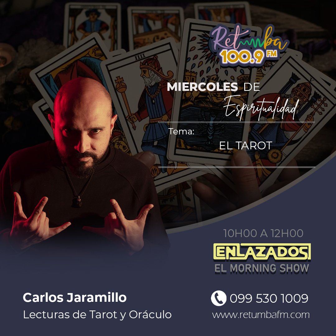 RobertoLopezn's tweet photo. 🔜 Miércoles “El día de Mercurio” 🌚 Hablamos sobre: El Tarot 🫰🏼 Con @kaloytarot ¡Únete a nosotros! 🔝

¡ENLAZADOS en la mañana! 🖇️ 10h00 por Retumba Fm! 🕙

#YoEscuchoRetumba
#tarot #oraculo #espiritualidad
#lecturasdetarot #mercury https://t.co/uRCIZkzeTG
