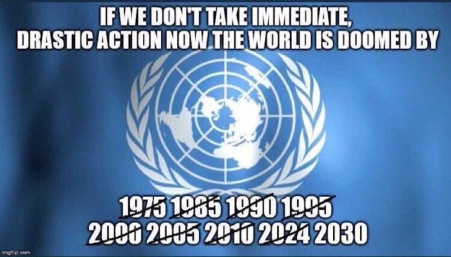 fred_musser's tweet photo. @tan123 Omg we're all gonna die! How many 5 to 10 year deadlines for the world to end have we passed? Not a single one of their predictions has come true in the last 50 year's! They keep moving the goal posts! Why should we believe anything that they have to say. #ClimateScam https://t.co/yAxRKNEvBy