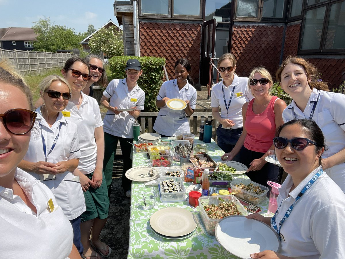 My Burns & Plastics team and I had our Summer Well-being lunch in the sunshine today. Yoga followed by all sorts of fruits, veggies and healthy grains!🍉🥕🥗  #burnsandplastics #therapy #wellbeing #AHPs @bhtahp #sunsalutation