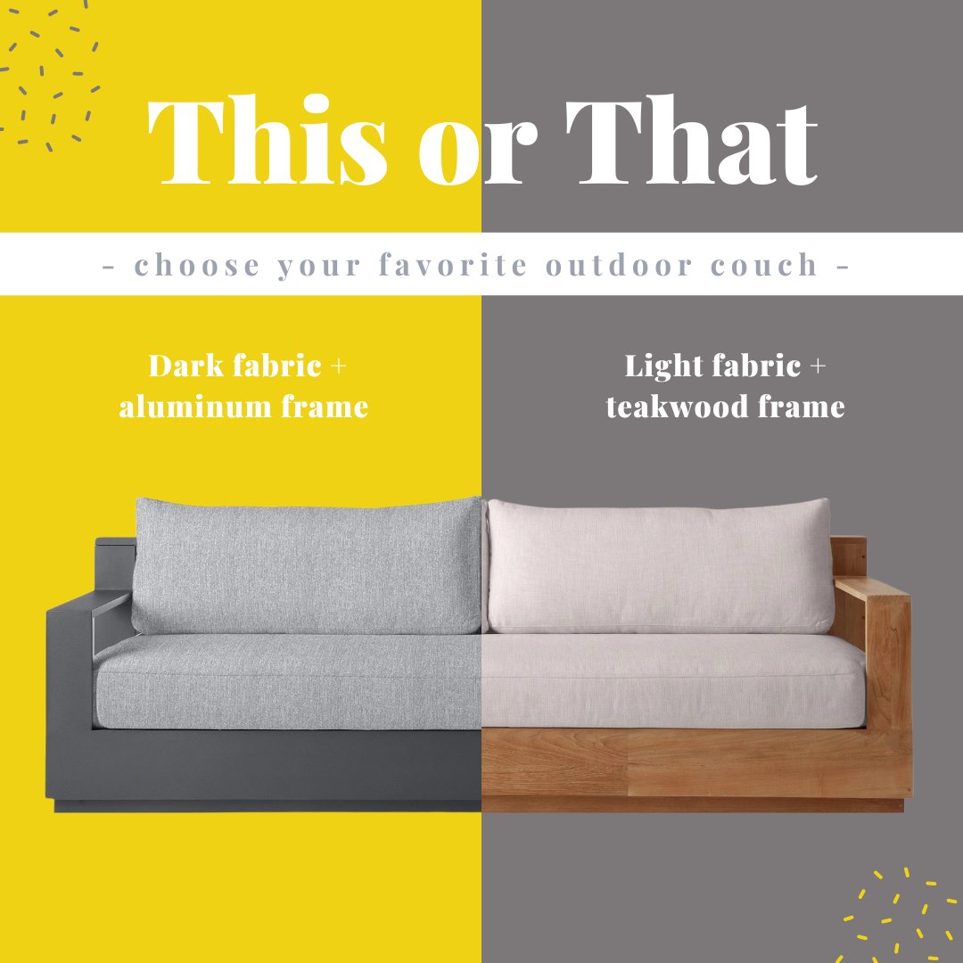#ThisorThatTuesday which outdoor couch would YOU pick for your senior living community?