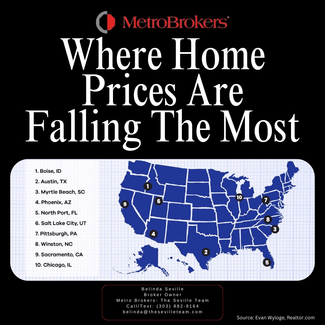 The top 10 places that home prices are dropping ⬇️ #denver #denverrealtor #denver #coloradorealestate #coloradohomesforsale #coloradorealtor