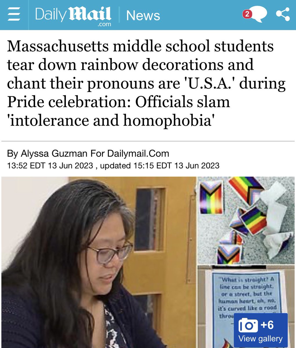 DC_Draino's tweet image. Massachusetts middle schoolers stage anti-Groomer protest in school after being told to wear Pride clothing

Decked out in red, white and blue, the students tore down decorations &amp;amp; chanted their pronouns were “U S A”

Parents said students felt forced to participate and were…