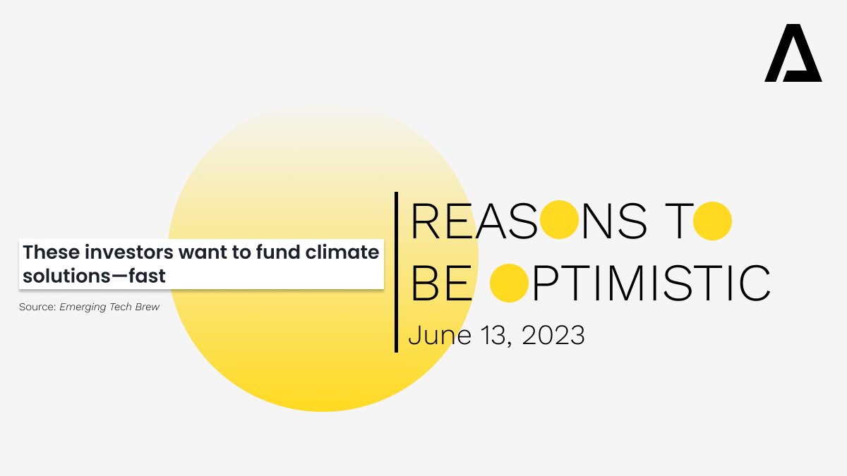 activatefellows's tweet photo. More and more investors are dedicated to investing in—and accelerating the deployment of—early-stage technologies and companies working toward lowering emissions and combatting other climate challenges. #ReasonsToBeOptimistic

Read on: https://t.co/FID9FRhGfN https://t.co/Ti7Fpwtslm
